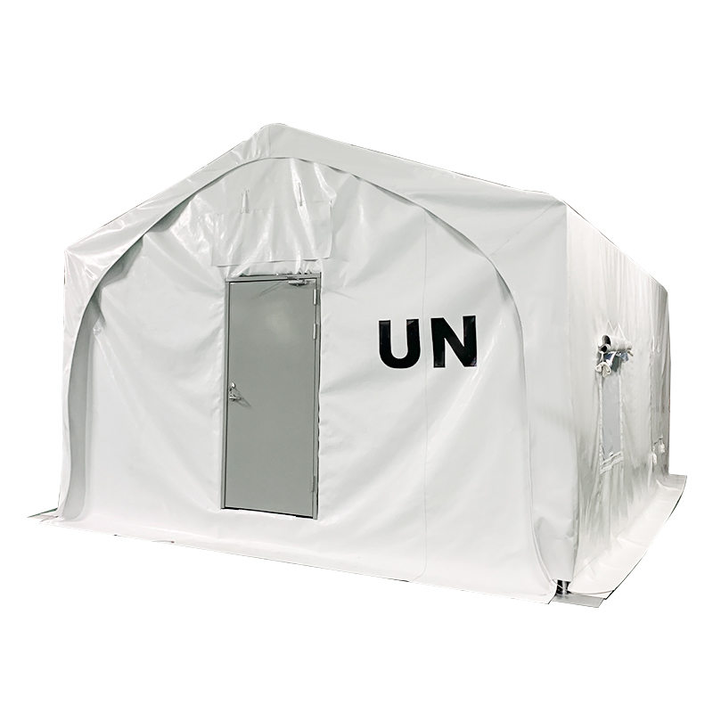 5x7 ม. พิมพ์เต็นท์บรรเทาโครงสร้างโครงเหล็กหุ้มเมมเบรน