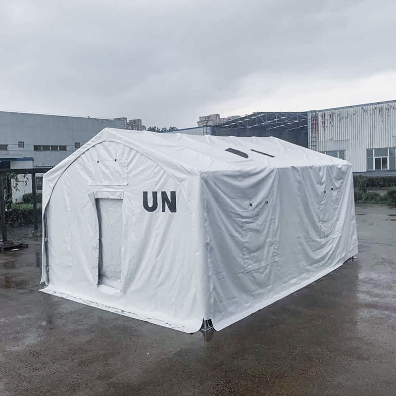 5x7 ม. พิมพ์เต็นท์บรรเทาโครงสร้างโครงเหล็กหุ้มเมมเบรน