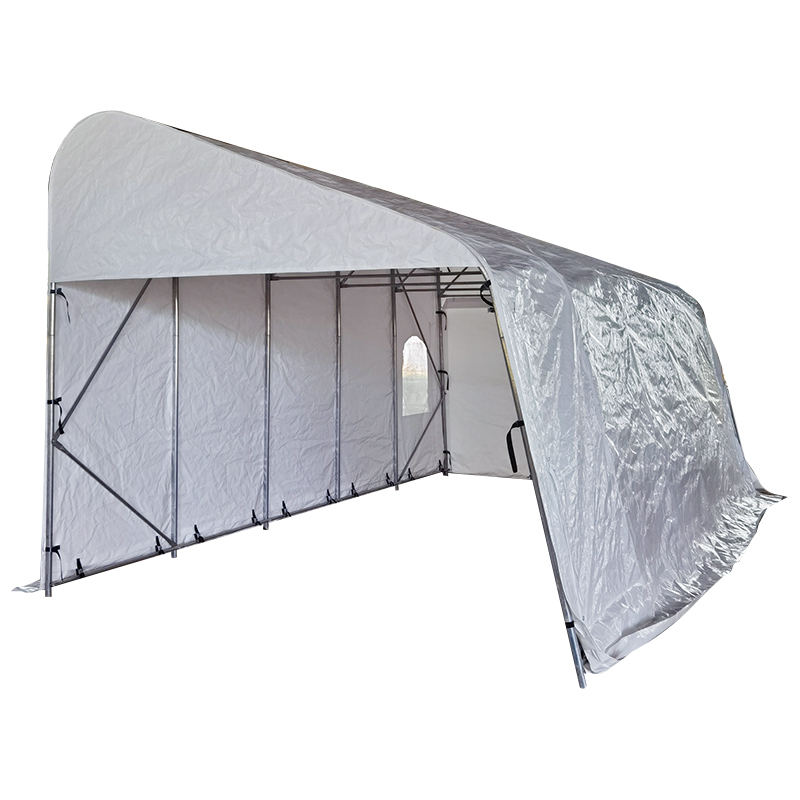 โรงจอดรถและที่พักชั่วคราวแบบพกพา PE Sigle ขนาด 3.2x6.1 ม. (10.6 