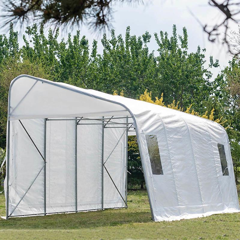 โรงจอดรถและที่พักชั่วคราวแบบพกพา PE Sigle ขนาด 3.2x6.1 ม. (10.6 