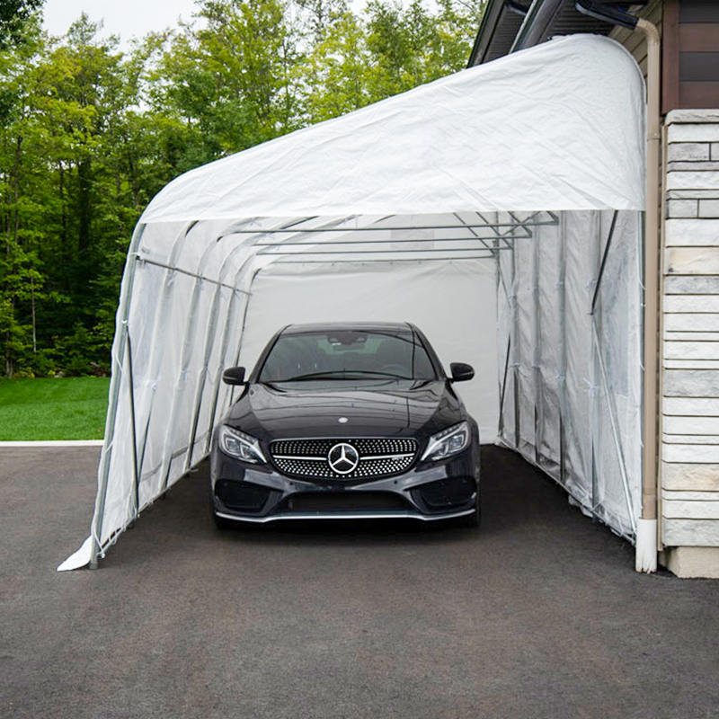 โรงจอดรถและที่พักชั่วคราวแบบพกพา PE Sigle ขนาด 3.2x6.1 ม. (10.6 