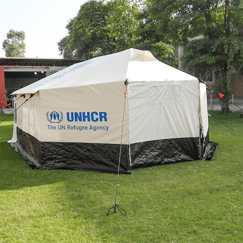 ICRC IFRC UNHCR เต็นท์สำหรับครอบครัวแบบพับได้ 2 ชั้น รองรับทุกสภาพอากาศสำหรับ 5 คน