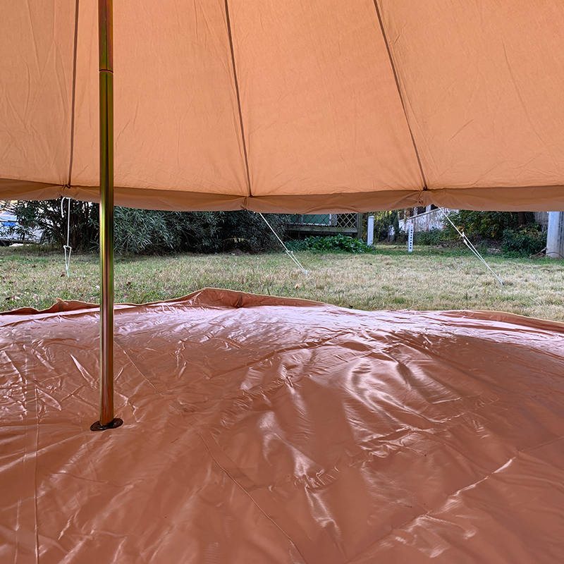 เต็นท์ผ้าใบทรงระฆังขนาด 4 ม. 4 คนสำหรับการตั้งแคมป์สำหรับครอบครัว