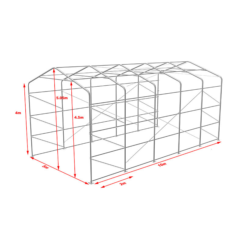 5X10 4 ม. Sideheight เต็นท์เก็บคลังสินค้ากลางแจ้งเต็นท์โรงรถขนาดใหญ่แบบยืดหยุ่น