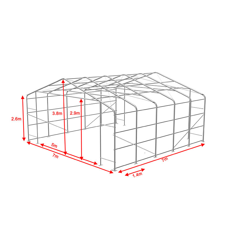 7x7 2.6 ม. Sideheight คลังสินค้าอุตสาหกรรมและการพาณิชย์เต็นท์ร่มเงาเต็นท์แบบพกพา