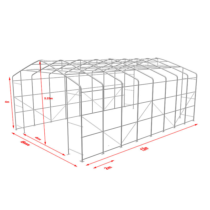 8X12 4 ม. Sideheight ทนรังสียูวีโกดังเต็นท์บังแดด