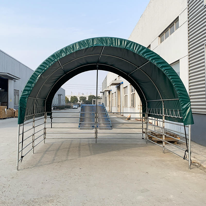 ที่พักพิงปศุสัตว์แบบพกพาขนาด 4x4mx3.15m สำหรับม้า วัว แกะ