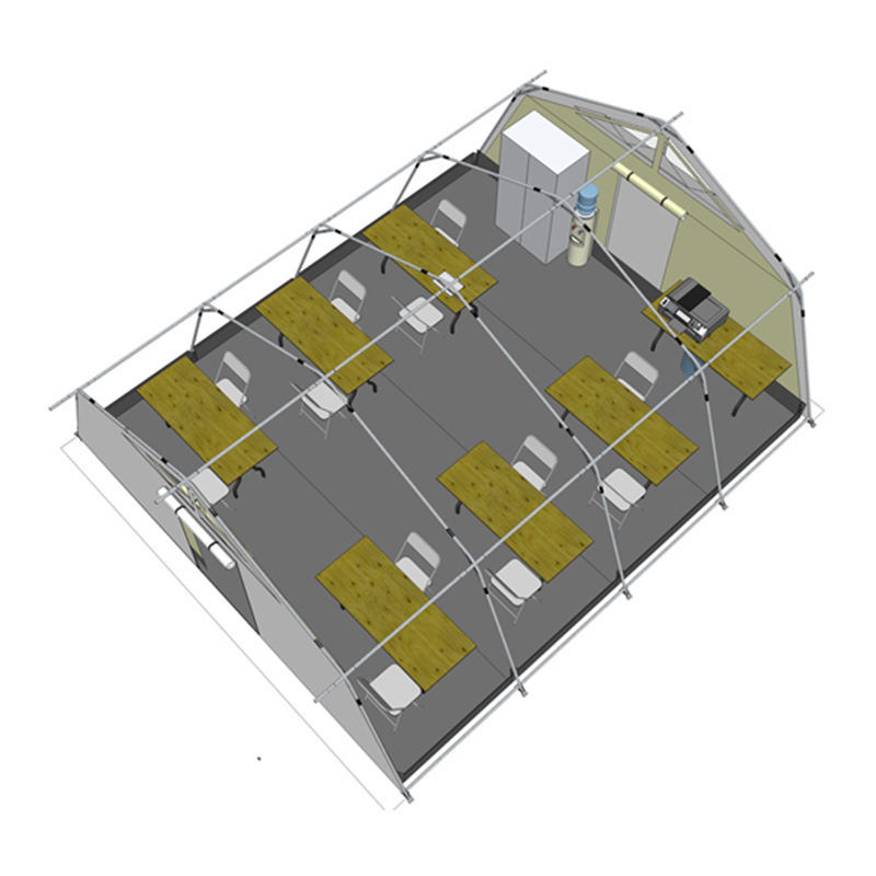 เต็นท์ฮับอเนกประสงค์ UNICEF Standard ขนาด 42 ตร.ม. พร้อมที่บังโป๊ะในตัว/ถอดออกได้