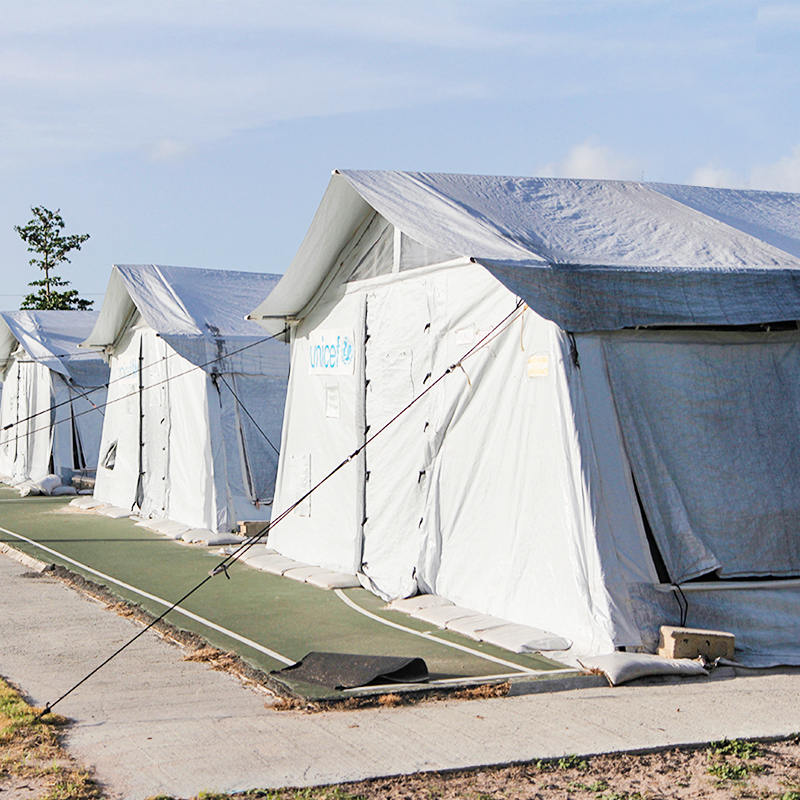 เต็นท์ฮับอเนกประสงค์ UNICEF Standard ขนาด 72 ตร.ม. ใช้สำหรับจัดเก็บ โรงพยาบาล ห้องจ่ายยา โรงเรียน สำนักงาน