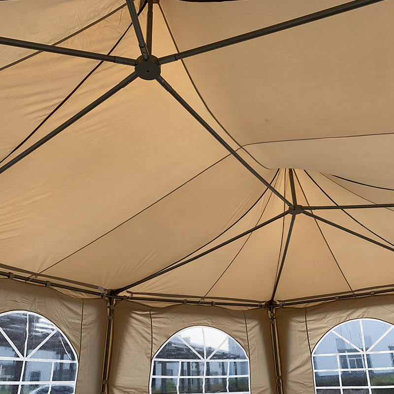 เจดีย์แปดเหลี่ยมแบบดั้งเดิมขนาด 5x6.8 ม. กันน้ำ PVC Party Pavilion Gazebo Tent