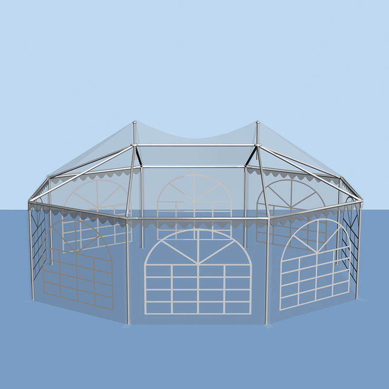 เจดีย์แปดเหลี่ยมแบบดั้งเดิมขนาด 5x6.8 ม. กันน้ำ PVC Party Pavilion Gazebo Tent