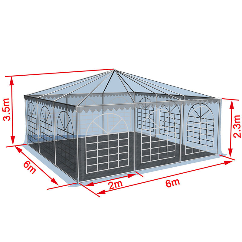 6x6-2.3m เจดีย์ Marquee PVC Pop Up Canopy Tent