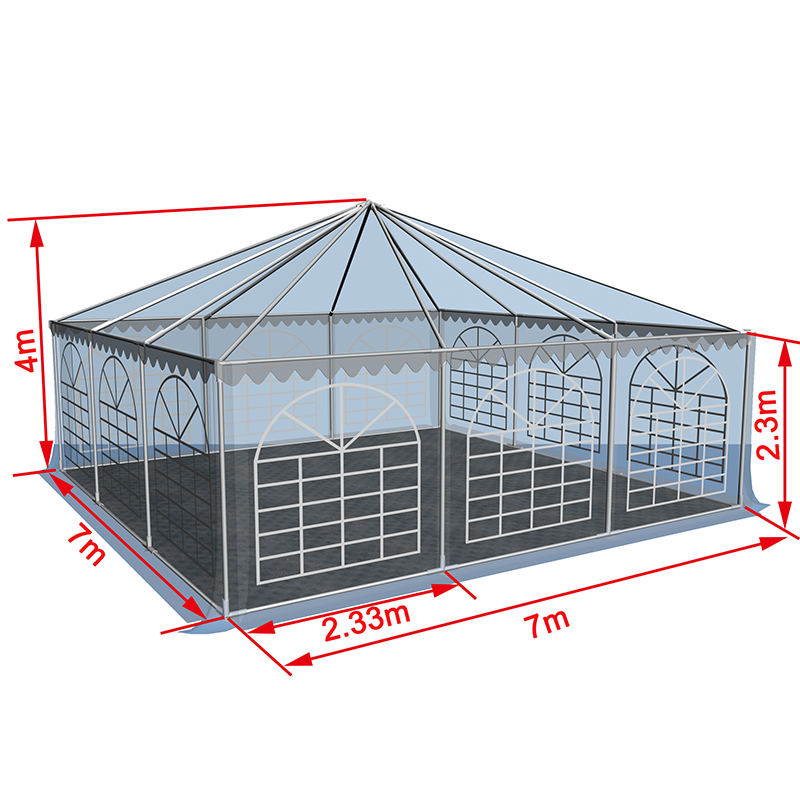 7x7-2.3m Heavy Duty Gazebo Pagoda Marquee เต็นท์พาวิลเลี่ยนแบบพกพา