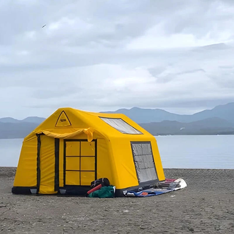 8-10 คน Four Season Glamour เต็นท์แคมป์ปิ้งแบบเป่าลมทนไฟและป้องกันแบคทีเรีย