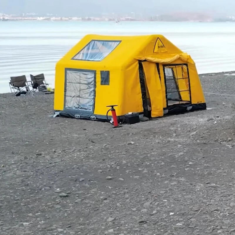 8-10 คน Four Season Glamour เต็นท์แคมป์ปิ้งแบบเป่าลมทนไฟและป้องกันแบคทีเรีย