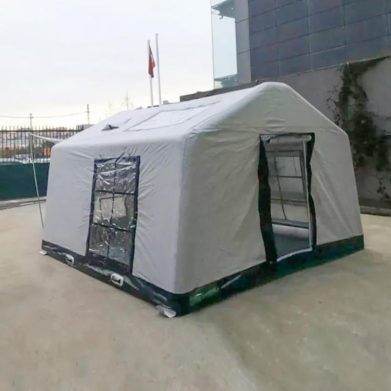 8-10 คน Four Season Glamour เต็นท์แคมป์ปิ้งแบบเป่าลมทนไฟและป้องกันแบคทีเรีย