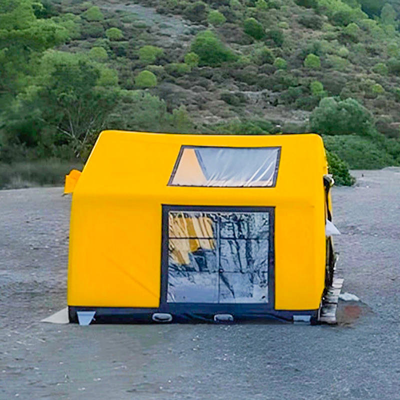 8-10 คน Four Season Glamour เต็นท์แคมป์ปิ้งแบบเป่าลมทนไฟและป้องกันแบคทีเรีย