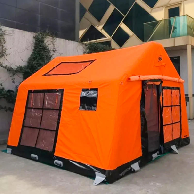 8-10 คน Four Season Glamour เต็นท์แคมป์ปิ้งแบบเป่าลมทนไฟและป้องกันแบคทีเรีย