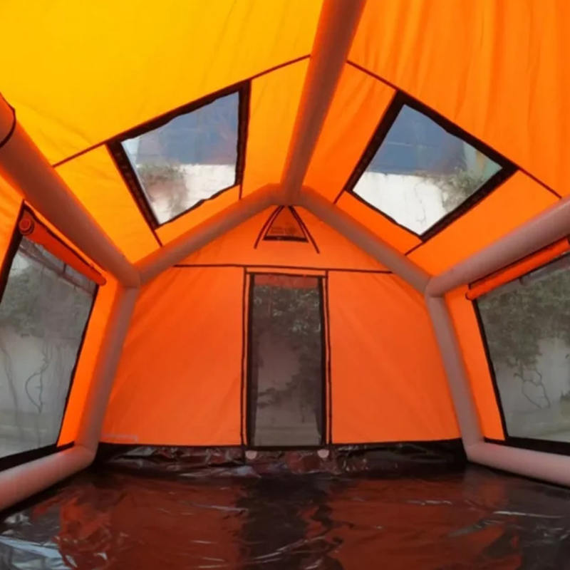 8-10 คน Four Season Glamour เต็นท์แคมป์ปิ้งแบบเป่าลมทนไฟและป้องกันแบคทีเรีย